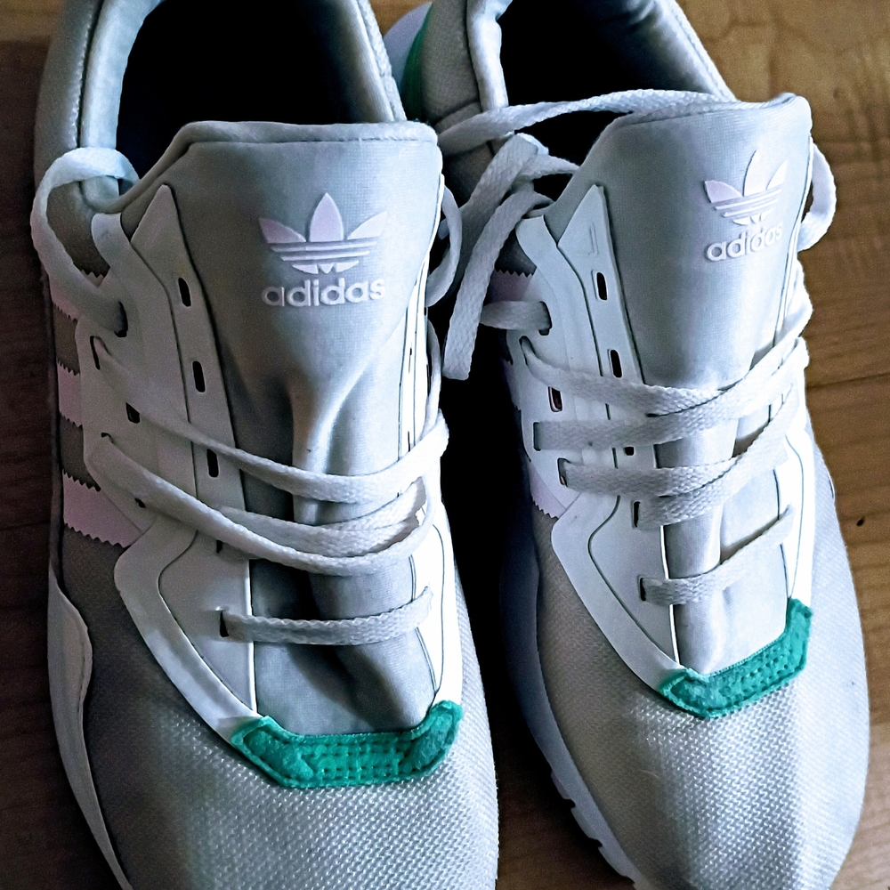 Adidas White and Green Sneakers